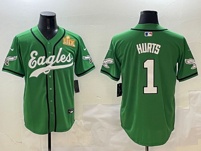 Men Philadelphia Eagles #1 Hurts Green three generations Jointly Name 2025 Nike Limited NFL Jersey style 6